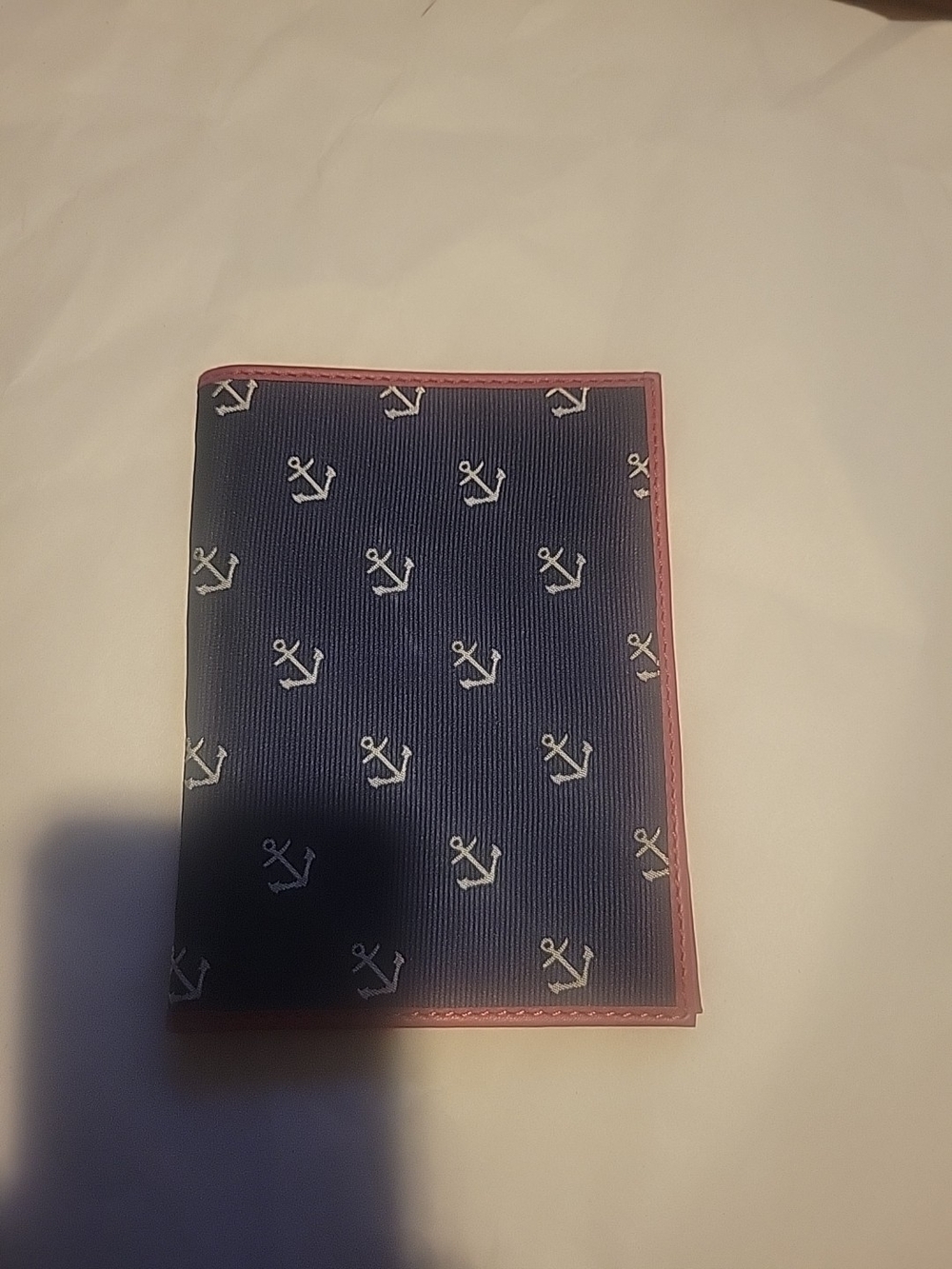 Brooks Brothers Navy Anchor Passport Holder with Red Trim - Unbranded